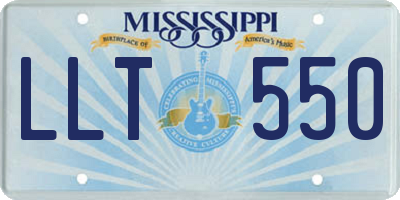 MS license plate LLT550