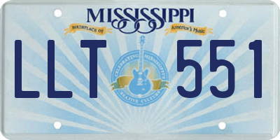 MS license plate LLT551