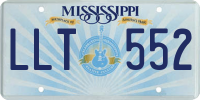 MS license plate LLT552