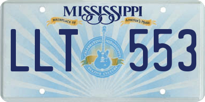 MS license plate LLT553