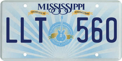 MS license plate LLT560