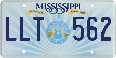 MS license plate LLT562