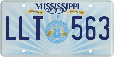 MS license plate LLT563