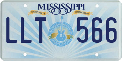 MS license plate LLT566
