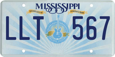 MS license plate LLT567