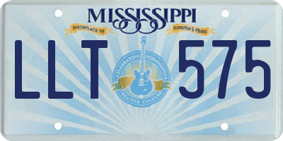 MS license plate LLT575
