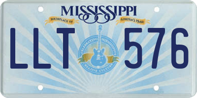 MS license plate LLT576