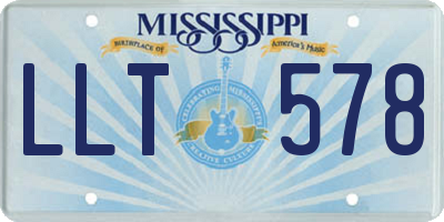 MS license plate LLT578