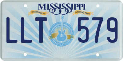 MS license plate LLT579