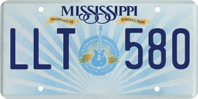 MS license plate LLT580