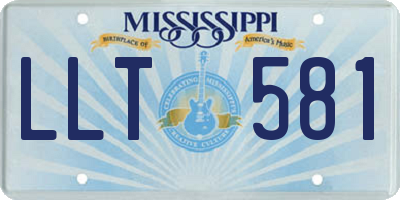 MS license plate LLT581
