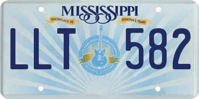MS license plate LLT582