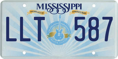 MS license plate LLT587