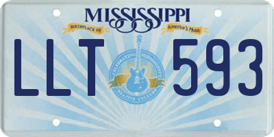 MS license plate LLT593
