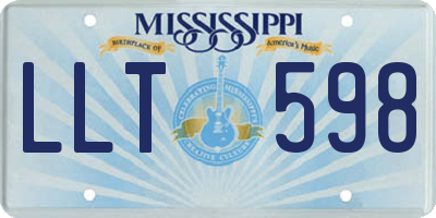MS license plate LLT598