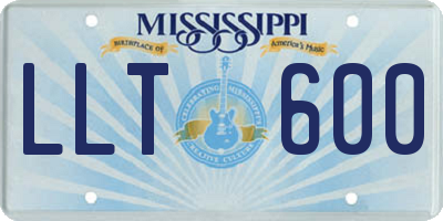 MS license plate LLT600