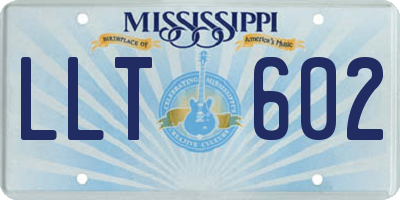 MS license plate LLT602