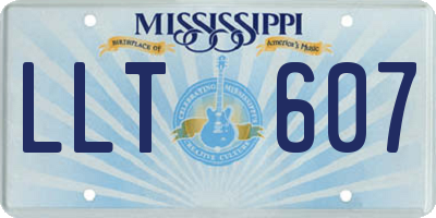 MS license plate LLT607