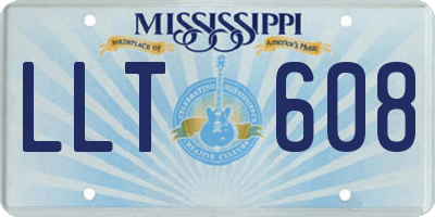 MS license plate LLT608