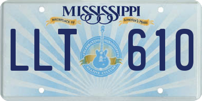 MS license plate LLT610