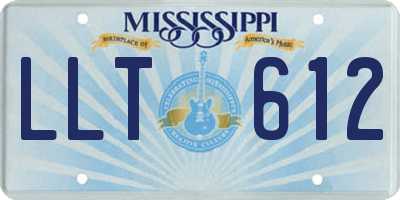 MS license plate LLT612