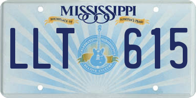 MS license plate LLT615