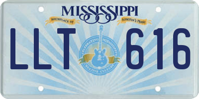 MS license plate LLT616