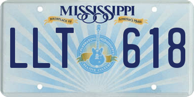 MS license plate LLT618