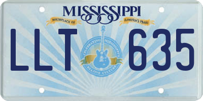 MS license plate LLT635