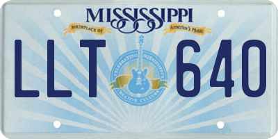 MS license plate LLT640