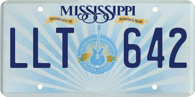 MS license plate LLT642
