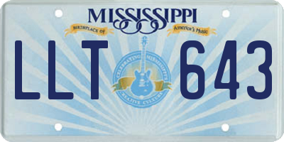 MS license plate LLT643