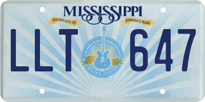 MS license plate LLT647