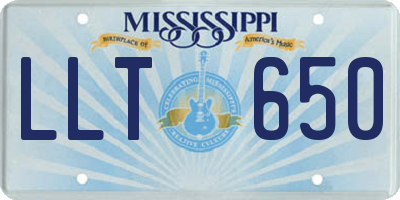 MS license plate LLT650