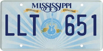 MS license plate LLT651