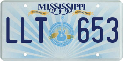 MS license plate LLT653