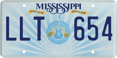 MS license plate LLT654