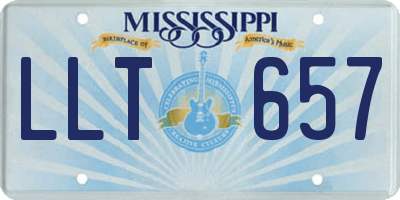 MS license plate LLT657