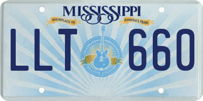 MS license plate LLT660