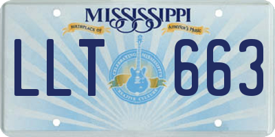 MS license plate LLT663