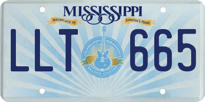 MS license plate LLT665