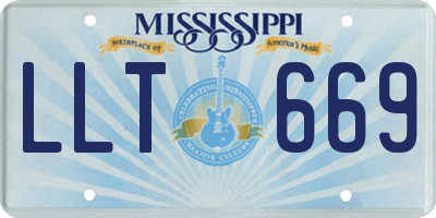 MS license plate LLT669