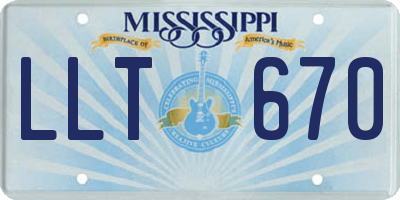 MS license plate LLT670