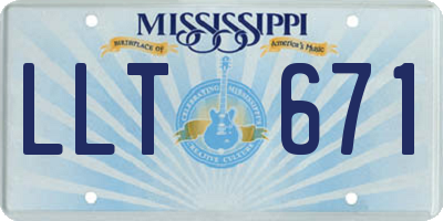 MS license plate LLT671