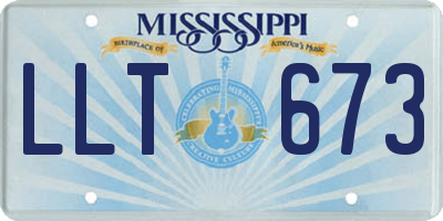 MS license plate LLT673