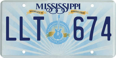 MS license plate LLT674