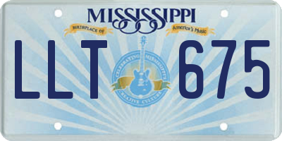 MS license plate LLT675