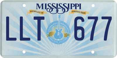 MS license plate LLT677