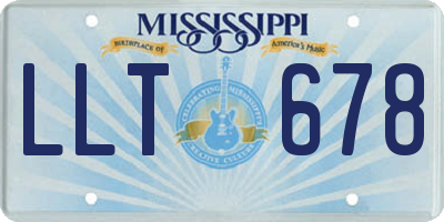 MS license plate LLT678