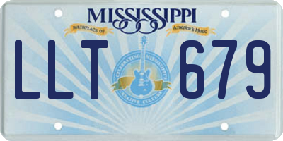 MS license plate LLT679
